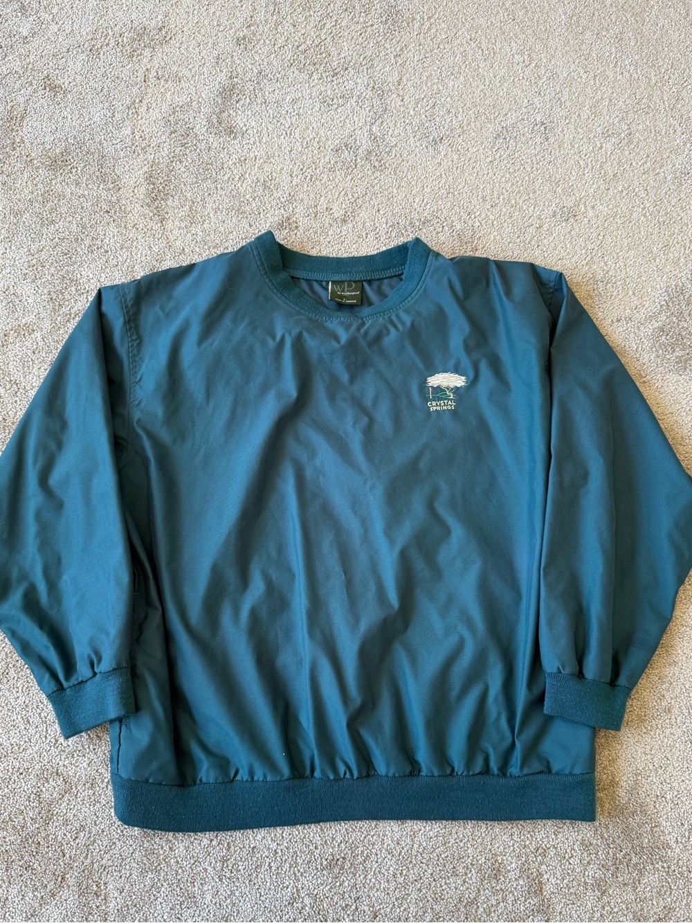 Weatherproof Vintage Golf Windbreaker Pullover Teal Crystal Springs Size L